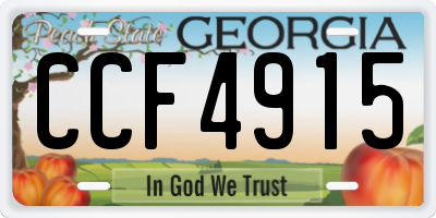 GA license plate CCF4915