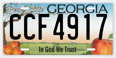 GA license plate CCF4917
