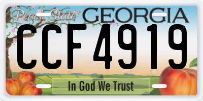 GA license plate CCF4919