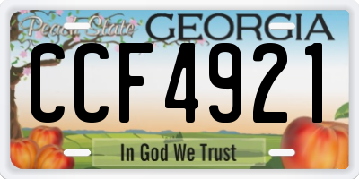 GA license plate CCF4921