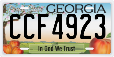 GA license plate CCF4923