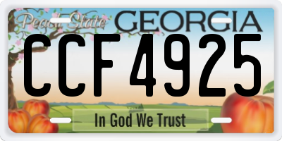 GA license plate CCF4925