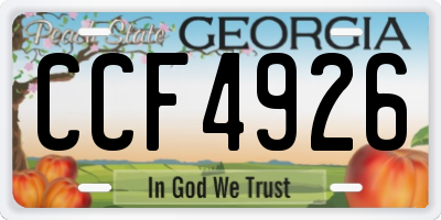 GA license plate CCF4926