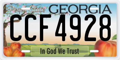 GA license plate CCF4928