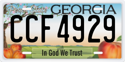 GA license plate CCF4929