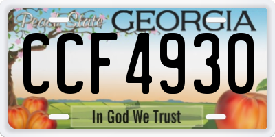 GA license plate CCF4930