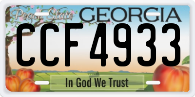 GA license plate CCF4933