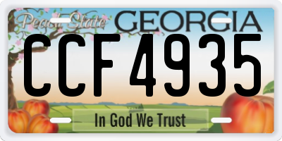 GA license plate CCF4935