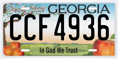GA license plate CCF4936