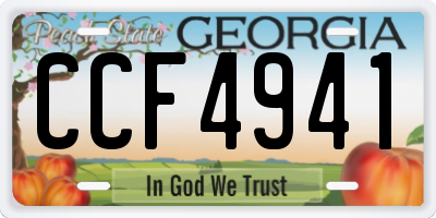 GA license plate CCF4941