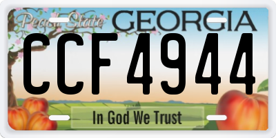 GA license plate CCF4944