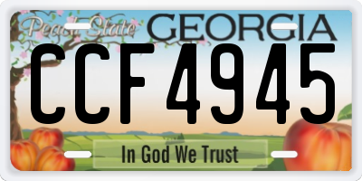 GA license plate CCF4945