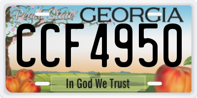 GA license plate CCF4950