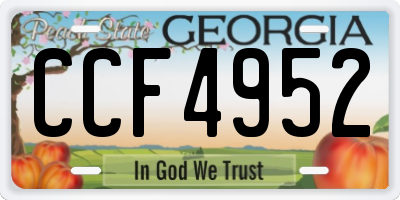 GA license plate CCF4952