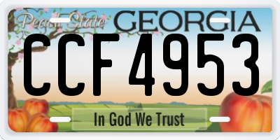 GA license plate CCF4953