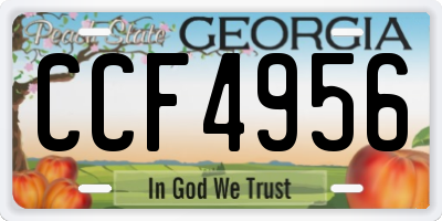 GA license plate CCF4956