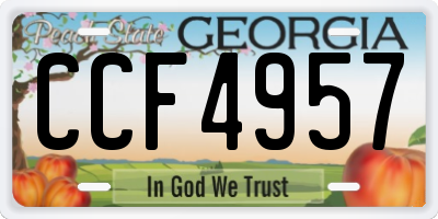 GA license plate CCF4957