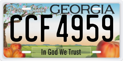 GA license plate CCF4959