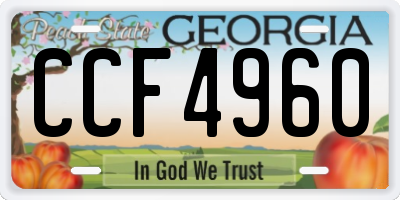 GA license plate CCF4960