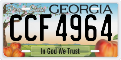 GA license plate CCF4964