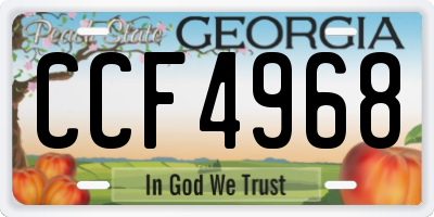 GA license plate CCF4968