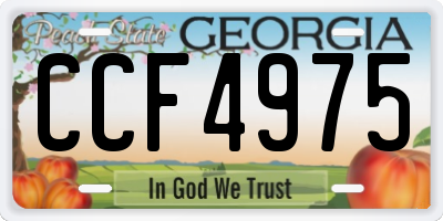 GA license plate CCF4975
