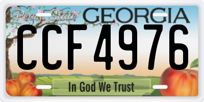 GA license plate CCF4976