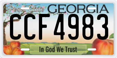 GA license plate CCF4983