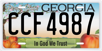 GA license plate CCF4987