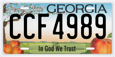 GA license plate CCF4989