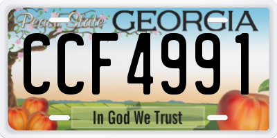 GA license plate CCF4991