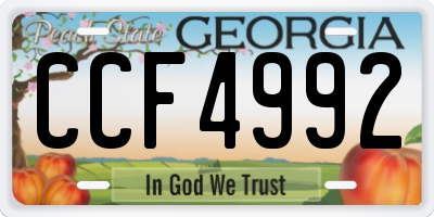GA license plate CCF4992