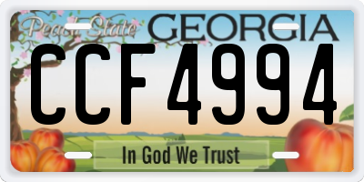 GA license plate CCF4994