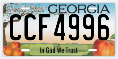 GA license plate CCF4996