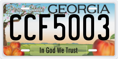 GA license plate CCF5003
