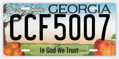 GA license plate CCF5007