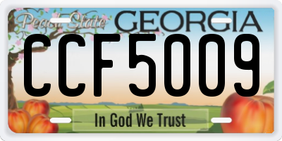 GA license plate CCF5009