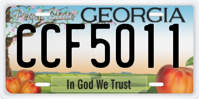 GA license plate CCF5011