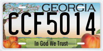 GA license plate CCF5014