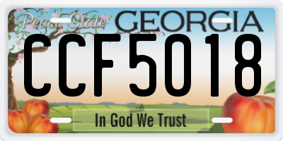 GA license plate CCF5018