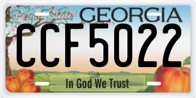 GA license plate CCF5022