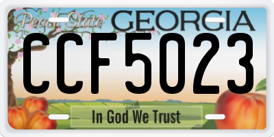 GA license plate CCF5023
