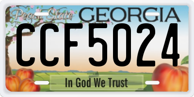 GA license plate CCF5024