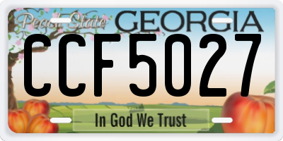 GA license plate CCF5027