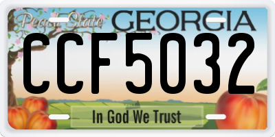 GA license plate CCF5032