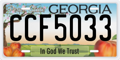 GA license plate CCF5033