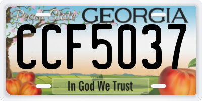 GA license plate CCF5037