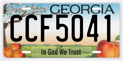 GA license plate CCF5041