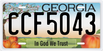 GA license plate CCF5043