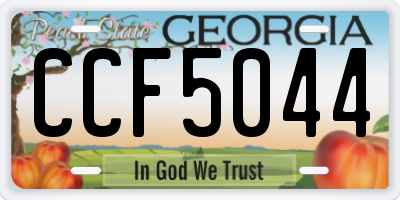 GA license plate CCF5044